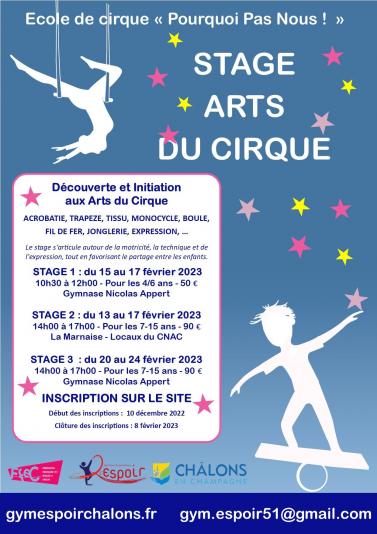 Tract stage cirque fevrier 2023