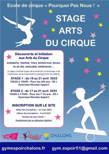 Tract stage cirque printemps 2023