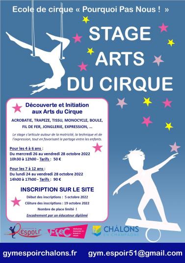 Tract stage cirque toussaint 2022