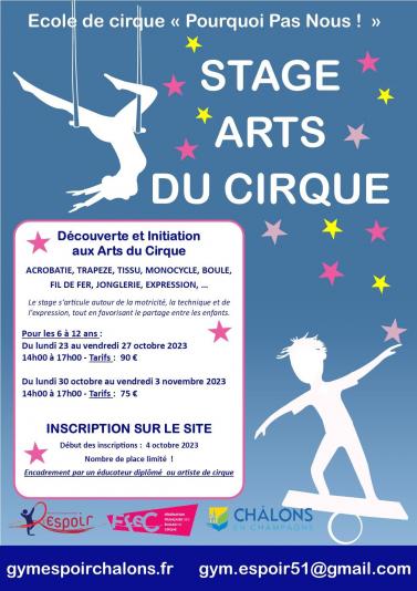 Tract stage cirque toussaint 2023