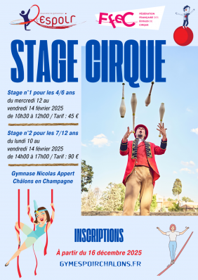 Tract stage cirque fevrier 2025 espoir 1